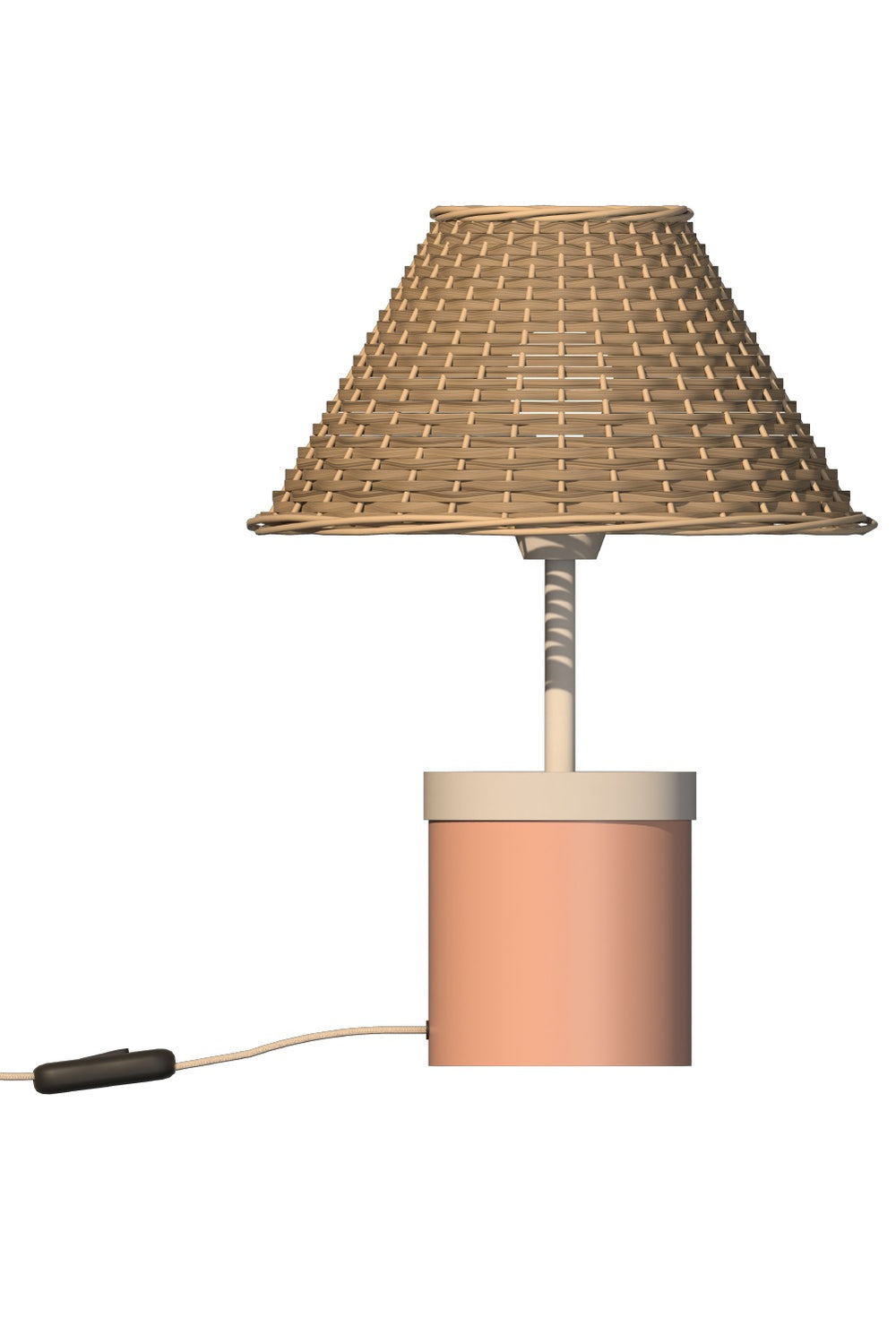 Lampara de mesa tea mimbre palo de rosa