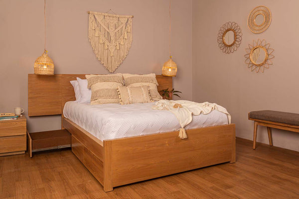 Cama Oslom con cajones + nocheros